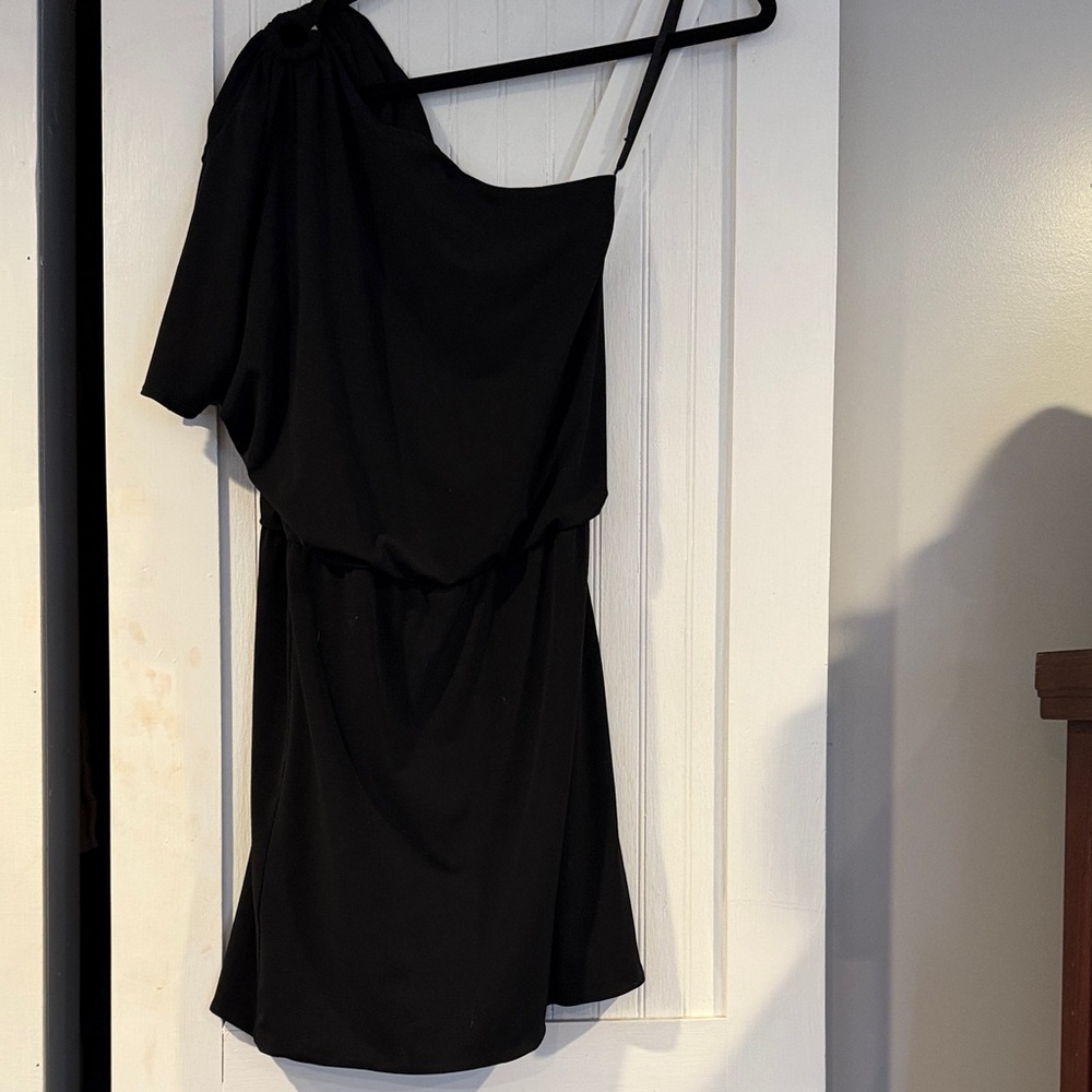 White House Black Market Black One-Shoulder Cocktail Dress